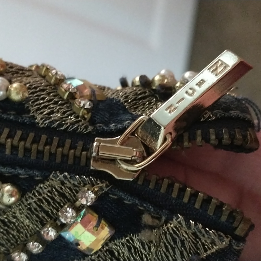 Skinny jeans, Nice Istanbul, Turkish, heavily jeweled jeans, European 40, NWT - Picture 5 of 14